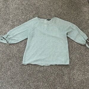 Teal polkadot blouse